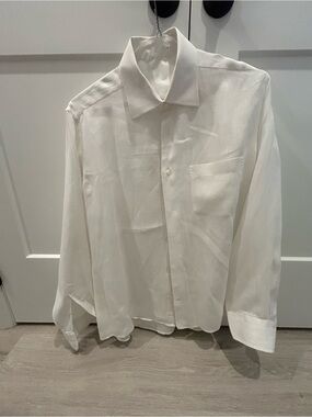 Classic White Men's Dress Shirt - Timeless Button-Down